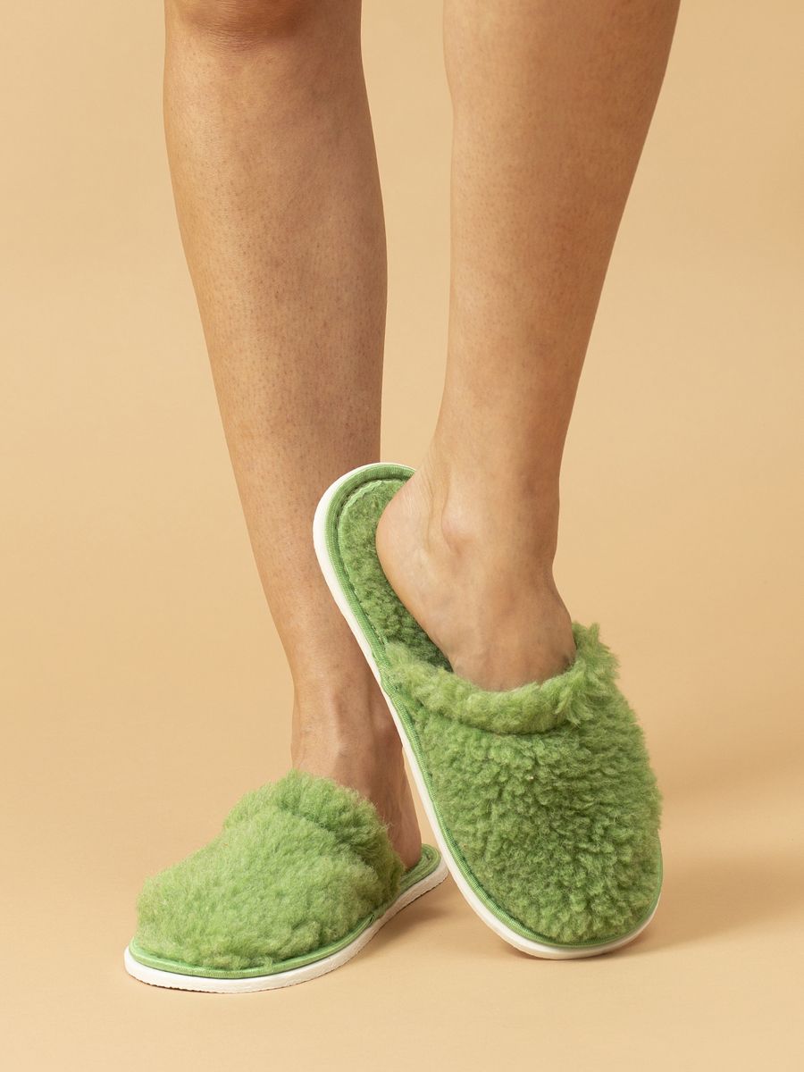 Тапочки домашние меховые С-6НШ/Тверь(ж)-МР - мятный