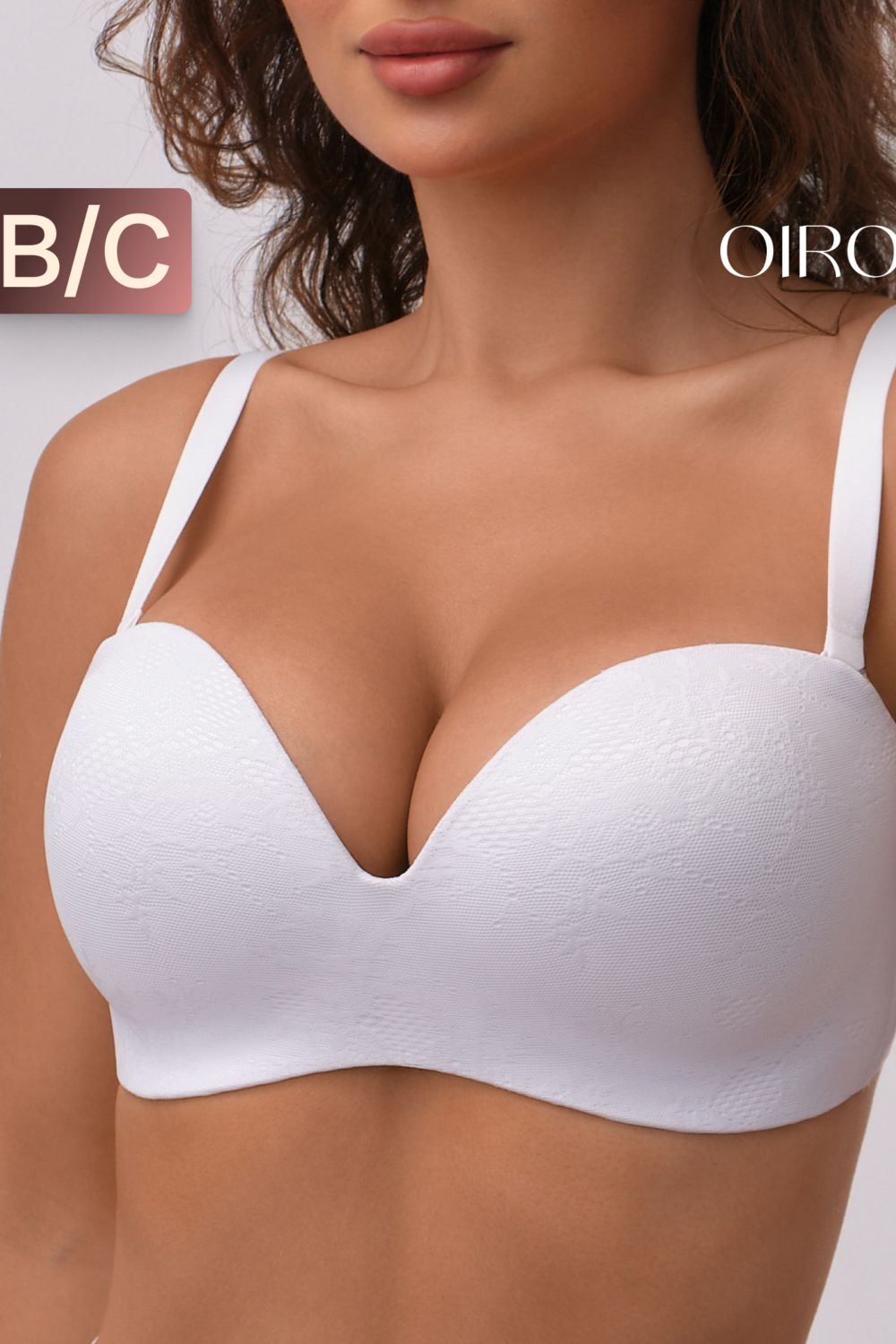Бюстгальтер балконет OIRO без косточек Snowdrop 1317006 - белый