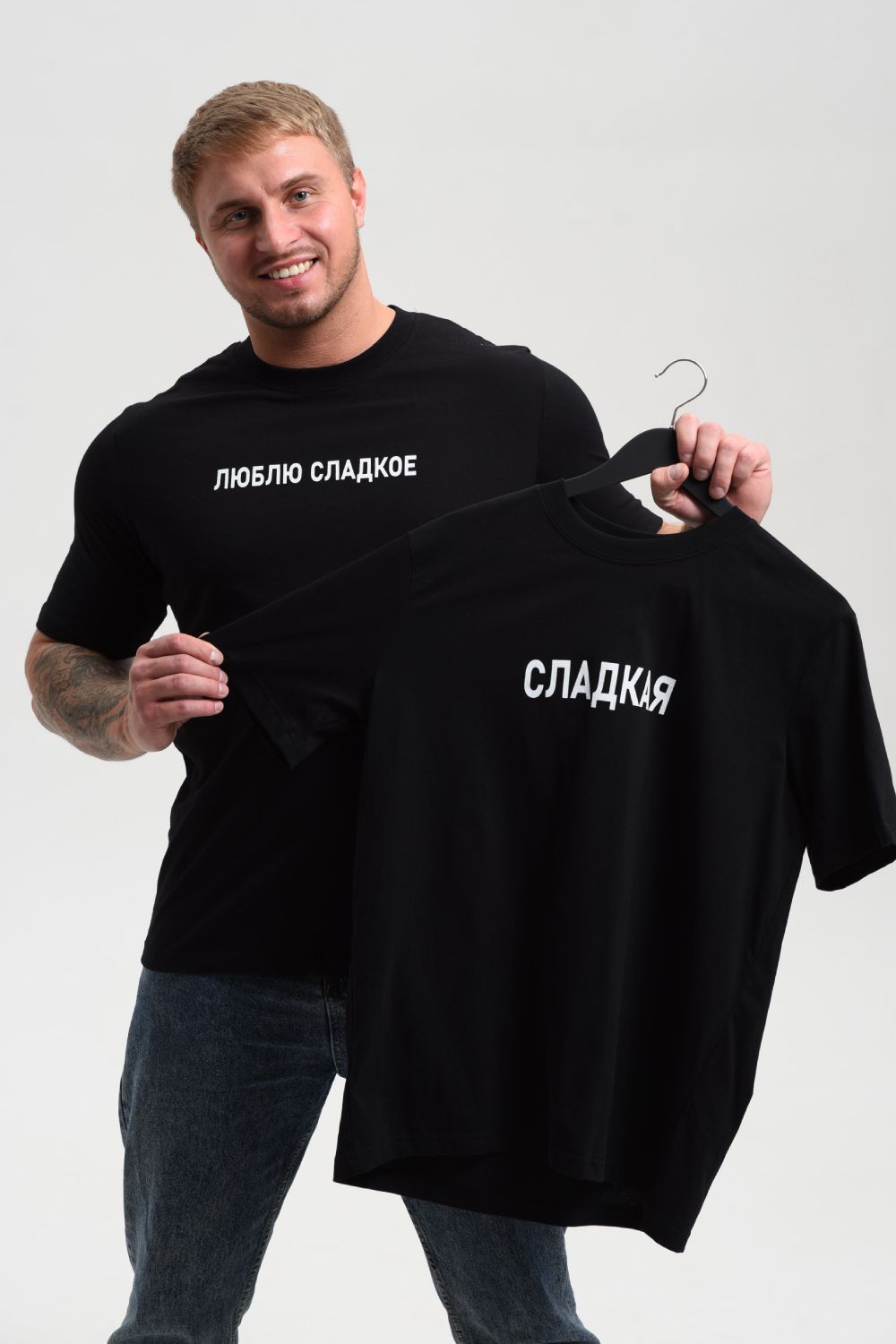 8539 футболка мужская - черный+сладкое
