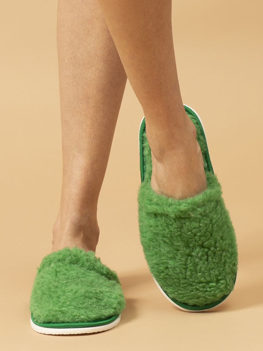 Тапочки домашние меховые С-6НШ/Тверь(ж)-МР - изумруд