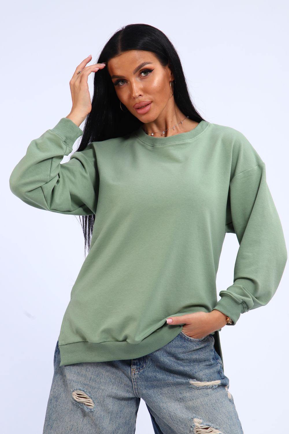 Свитшот женский 303 - светло-зеленый