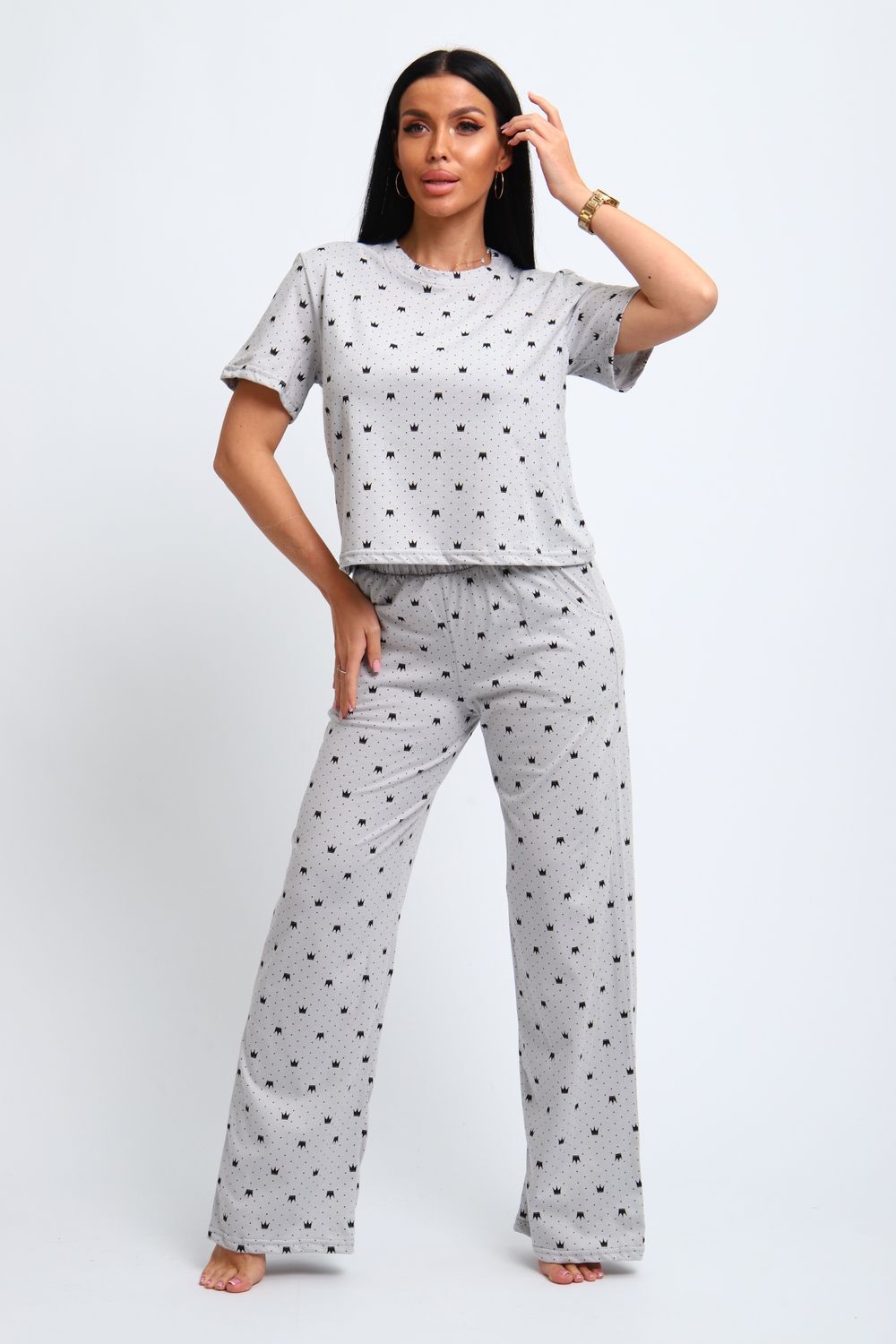 Пижама женская 307 - светло серый