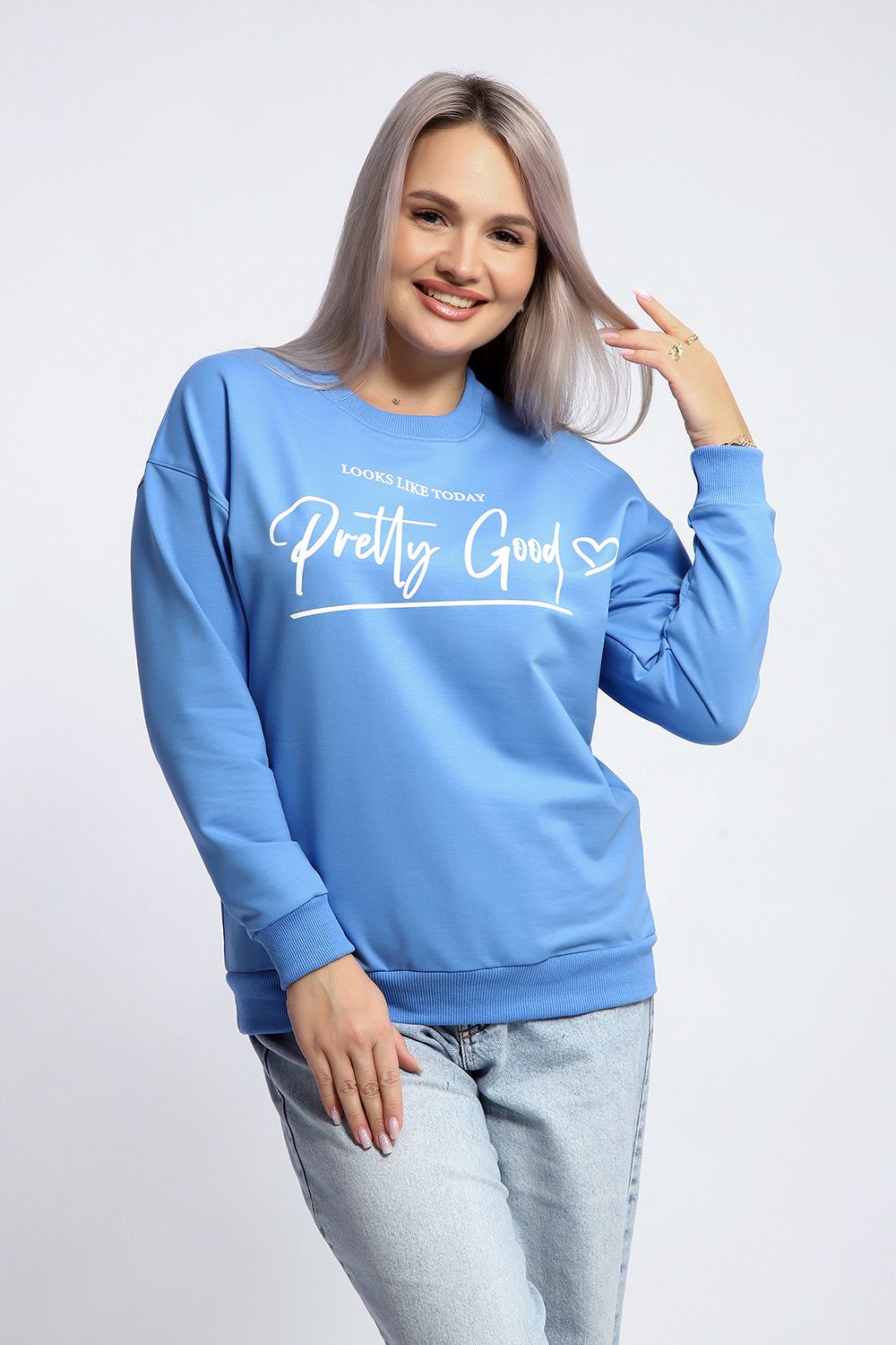 Толстовка 80048 - голубой