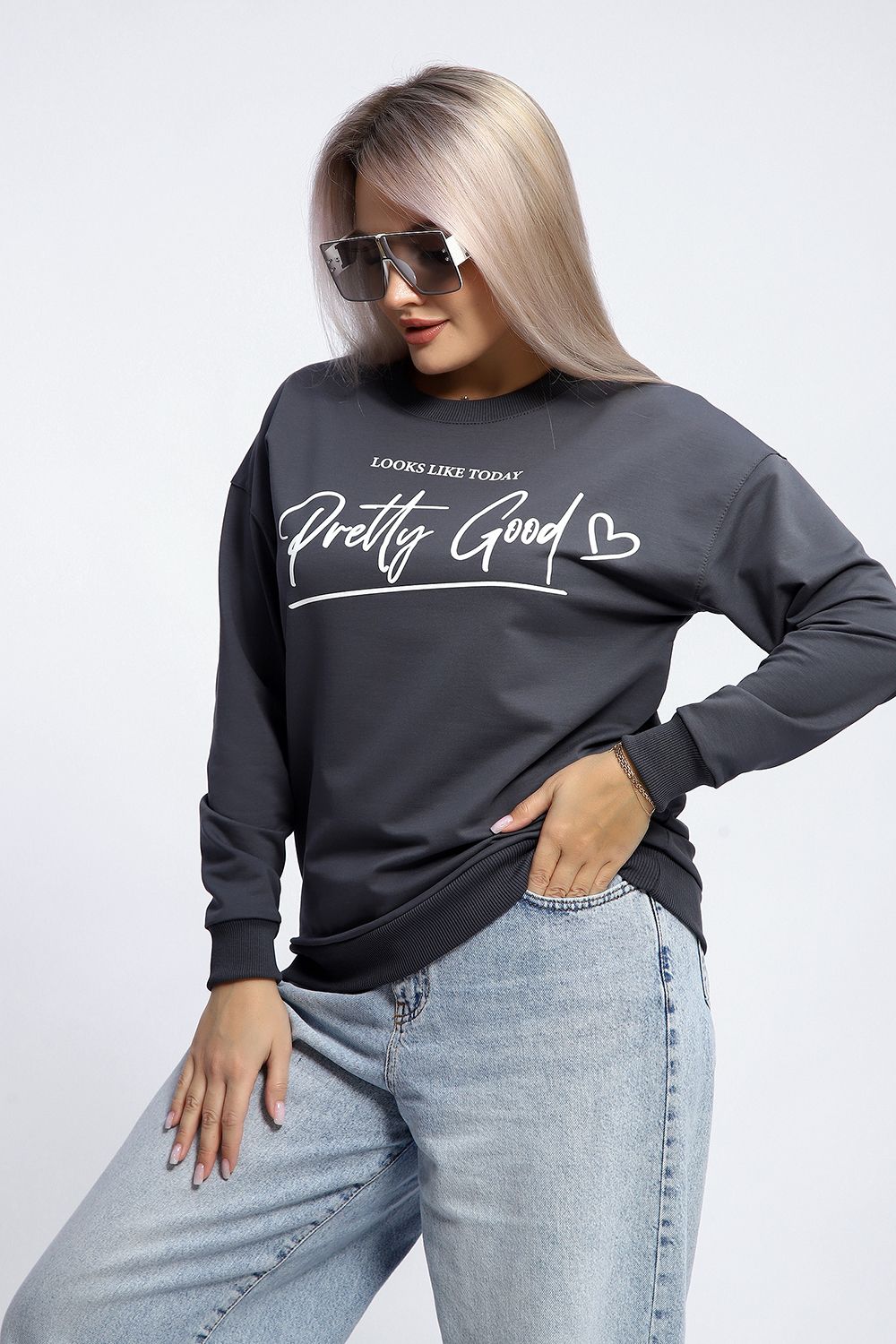 Толстовка 80048 - темно-серый