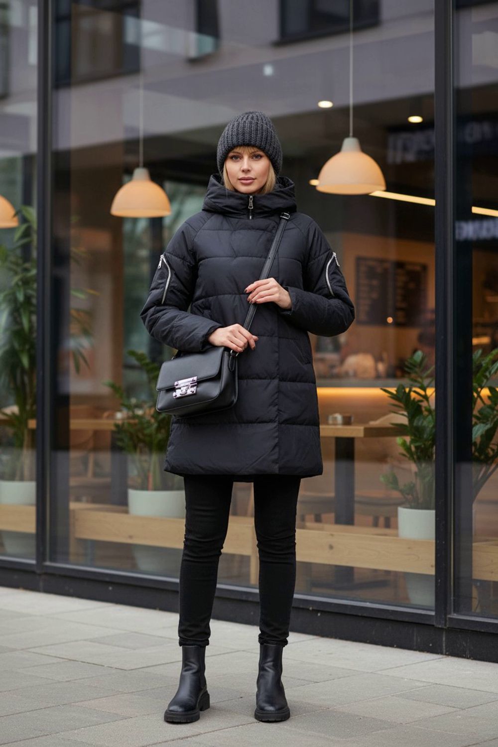 Демисезонная куртка ДемиКарман, арт. Н15 - черный