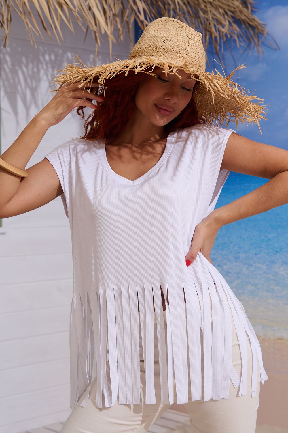 7494 футболка женская - белый