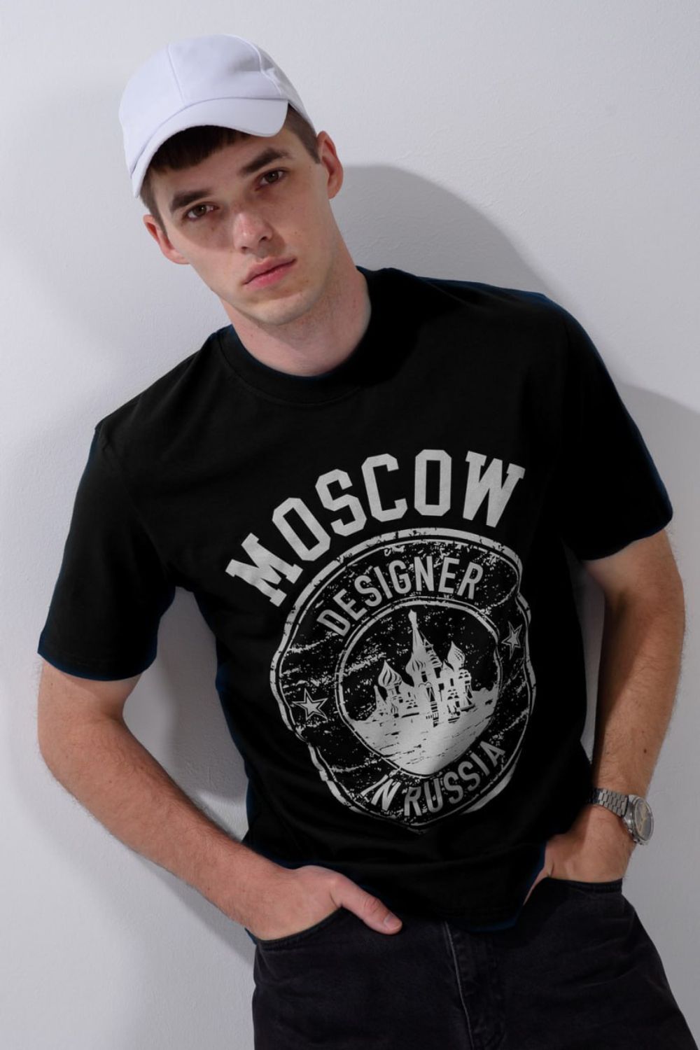 Футболка мужская 8503/1 - черный+Москва