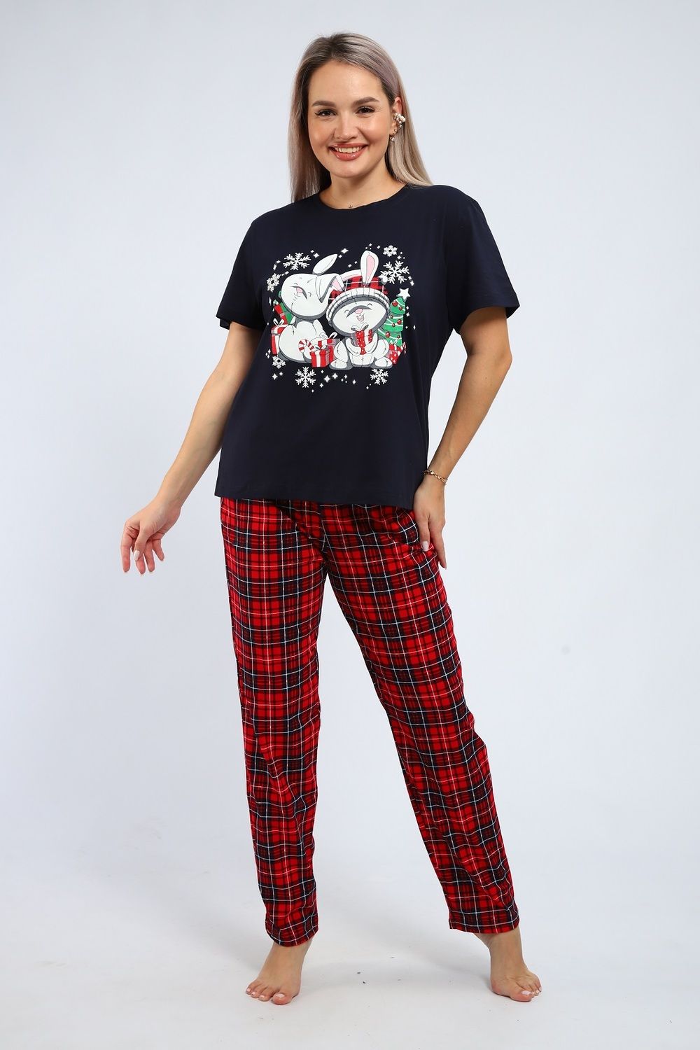 664 Пижама Зайки - красный