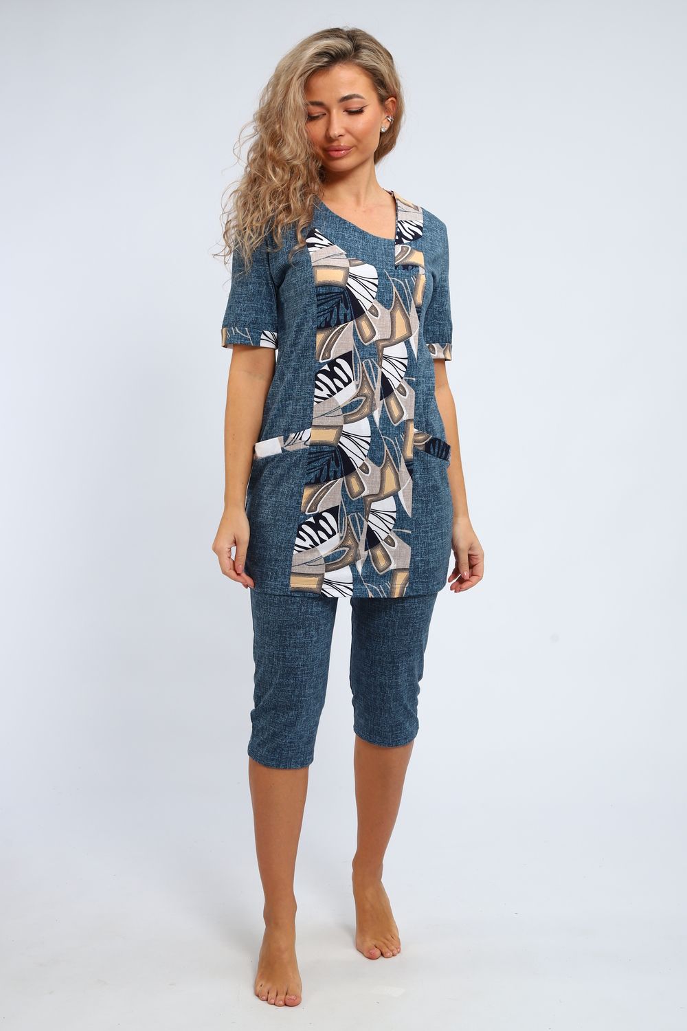 Костюм женский 347 - серо-голубой