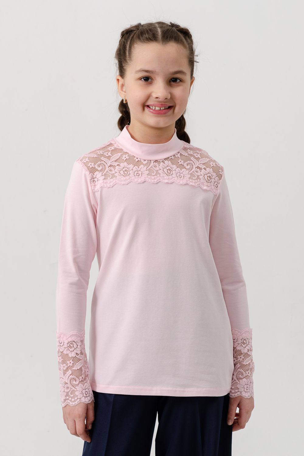 Кружевница блузка детская - розовый