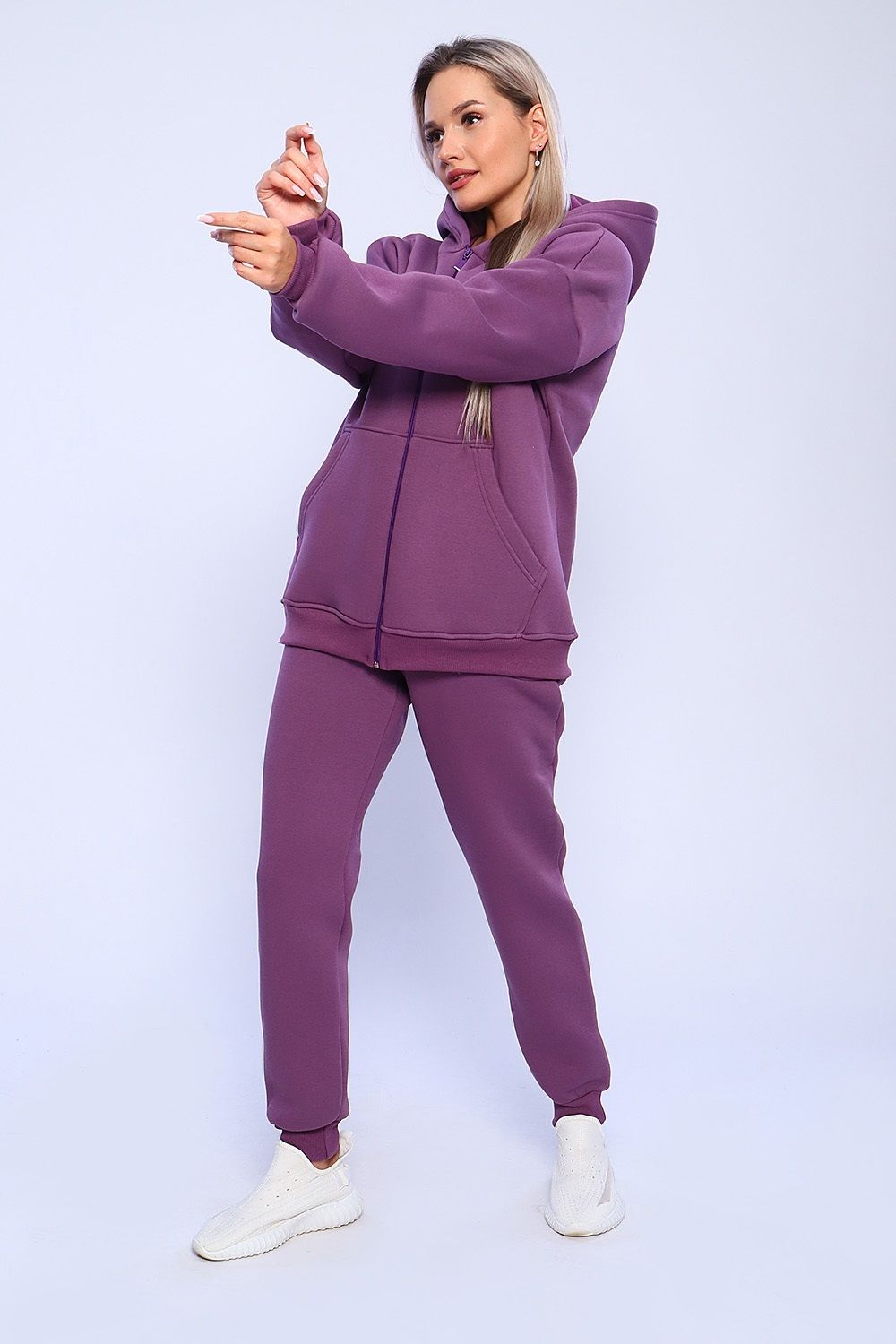 688 Костюм с начесом ZIP - ежевичный