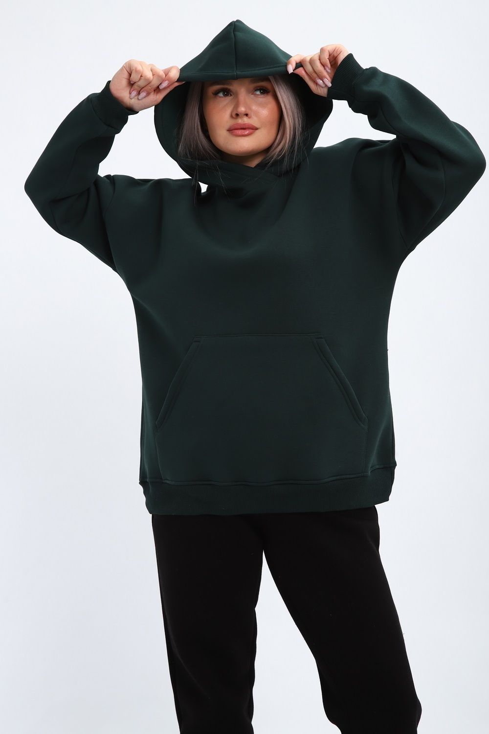 449 Худи с начесом - изумрудный