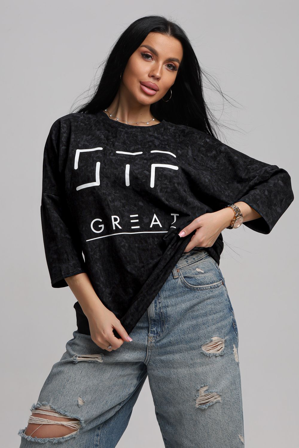 Свитшот 375702 - черный