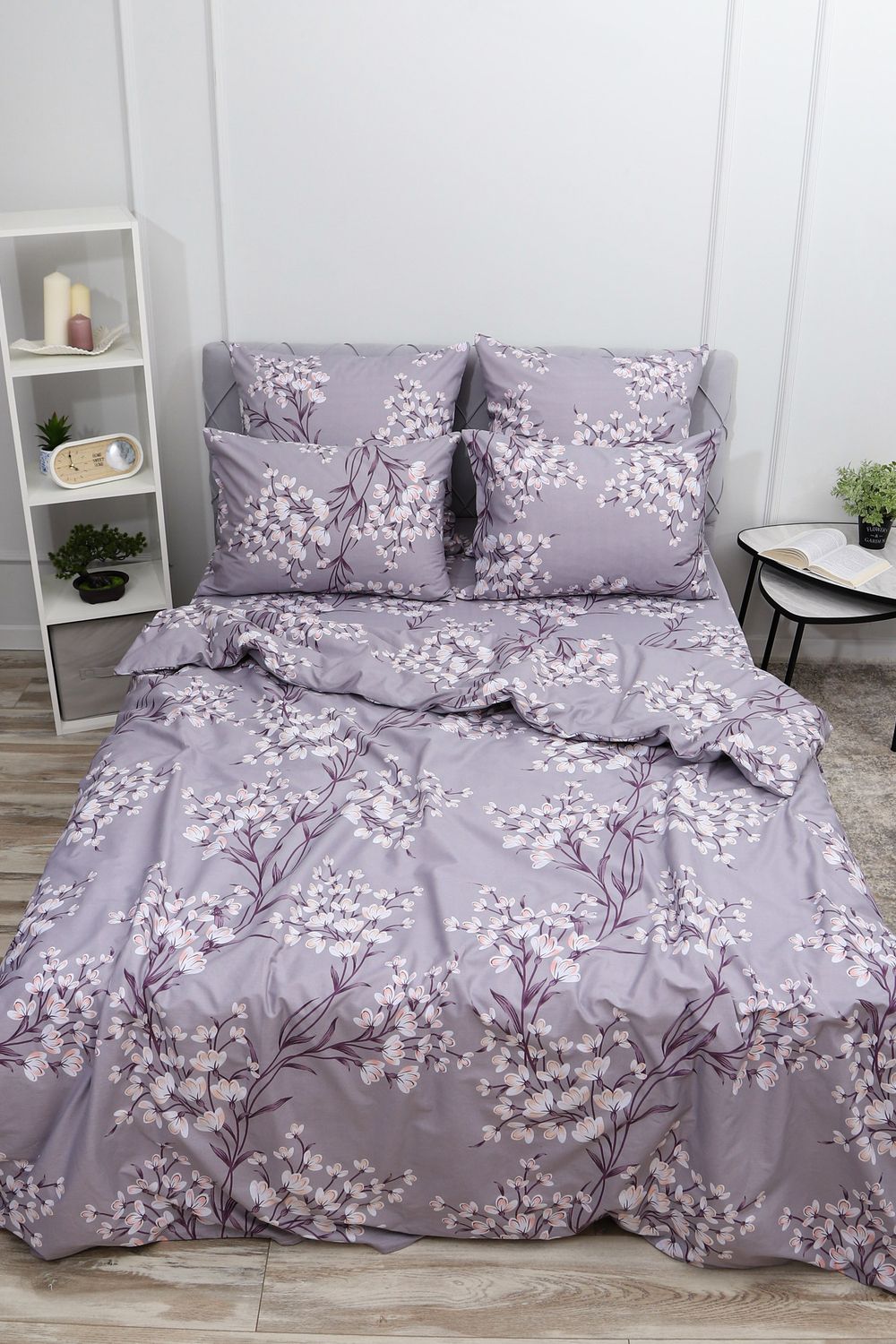 Пододеяльник поплин Виола - серый