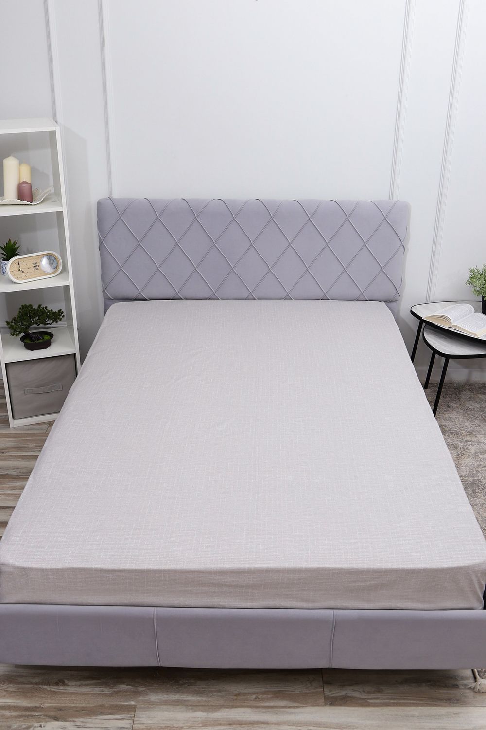 Простыня поплин Темная ночь 2-компаньон - серый