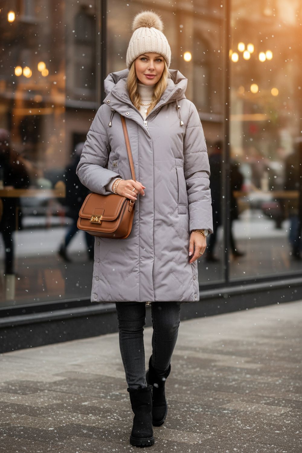 Куртка верблюжья шерсть, арт.316 - темно-бежевый