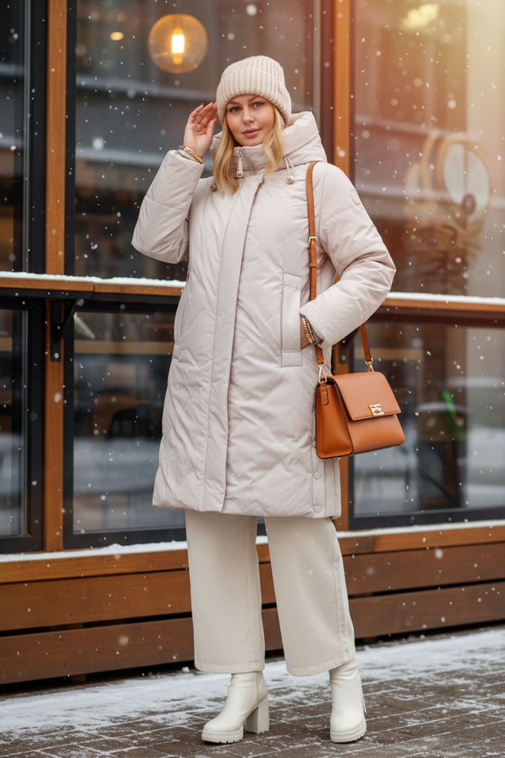 Куртка верблюжья шерсть, арт.316 - светло-бежевый