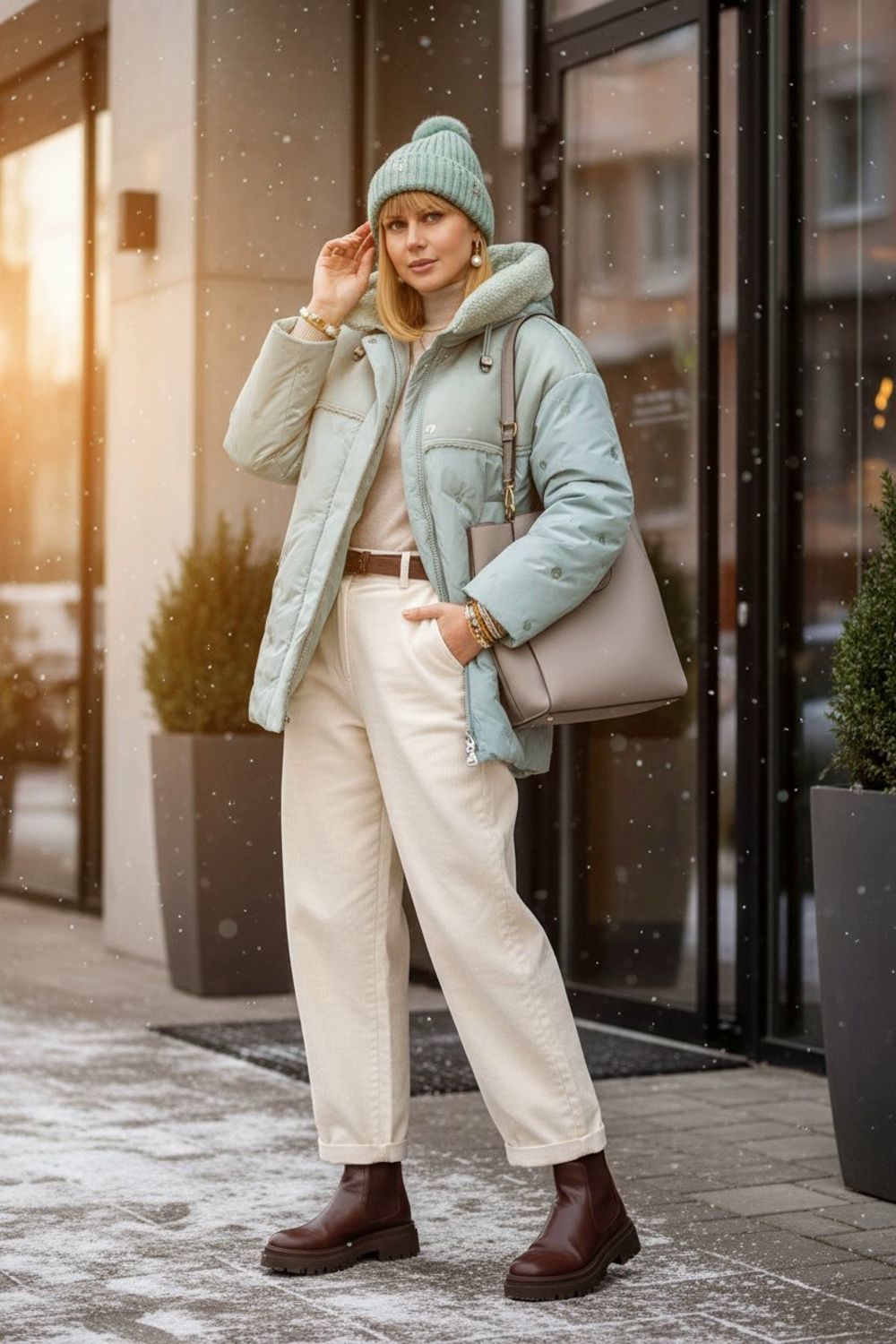 Куртка верблюжья шерсть арт.318 - бирюзовый