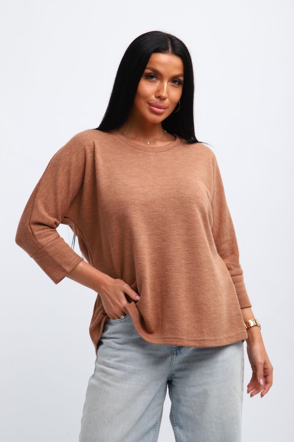 Джемпер женский Ассоль - коньячный