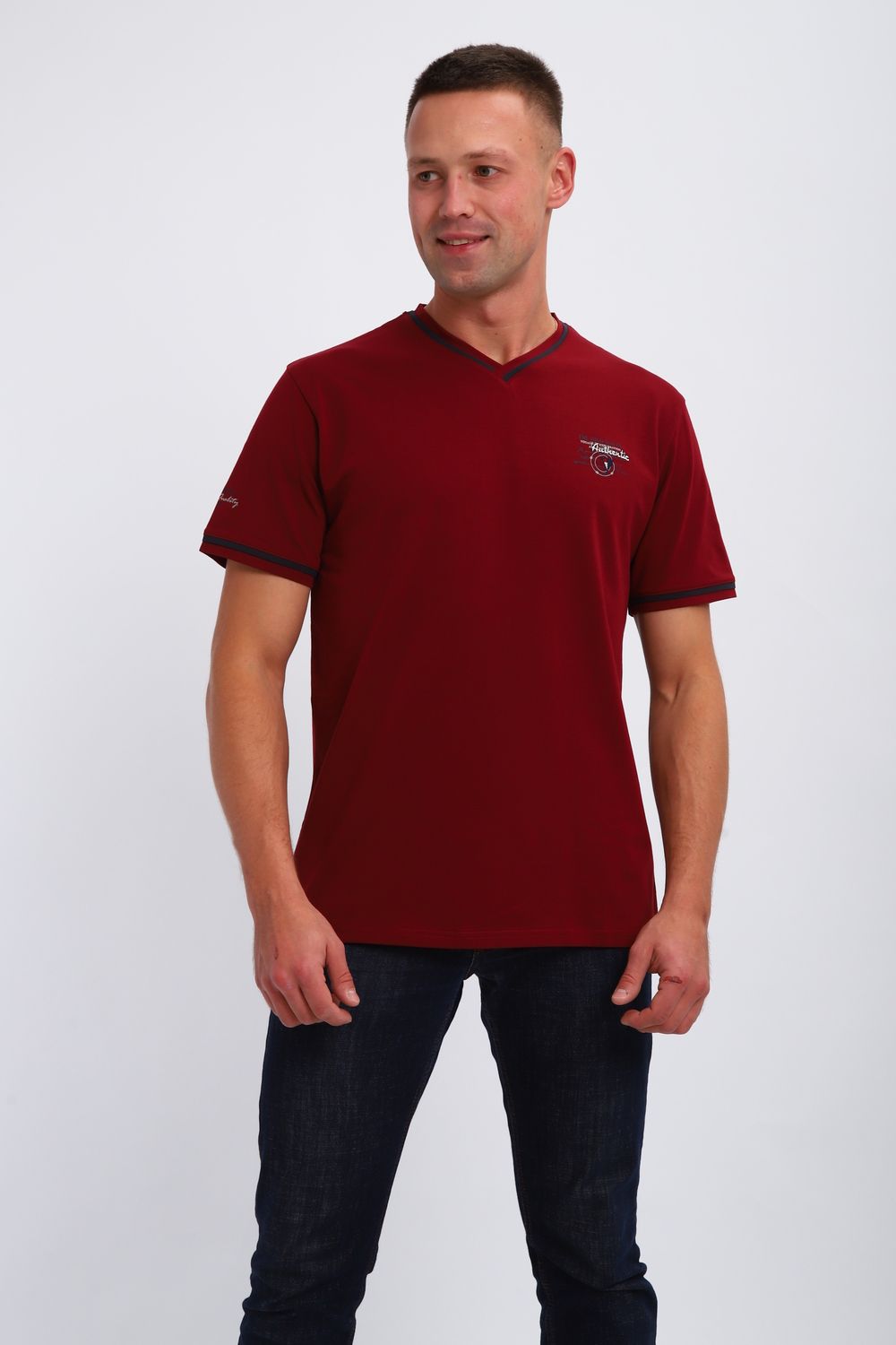 Футболка мужская 059 - бордовый