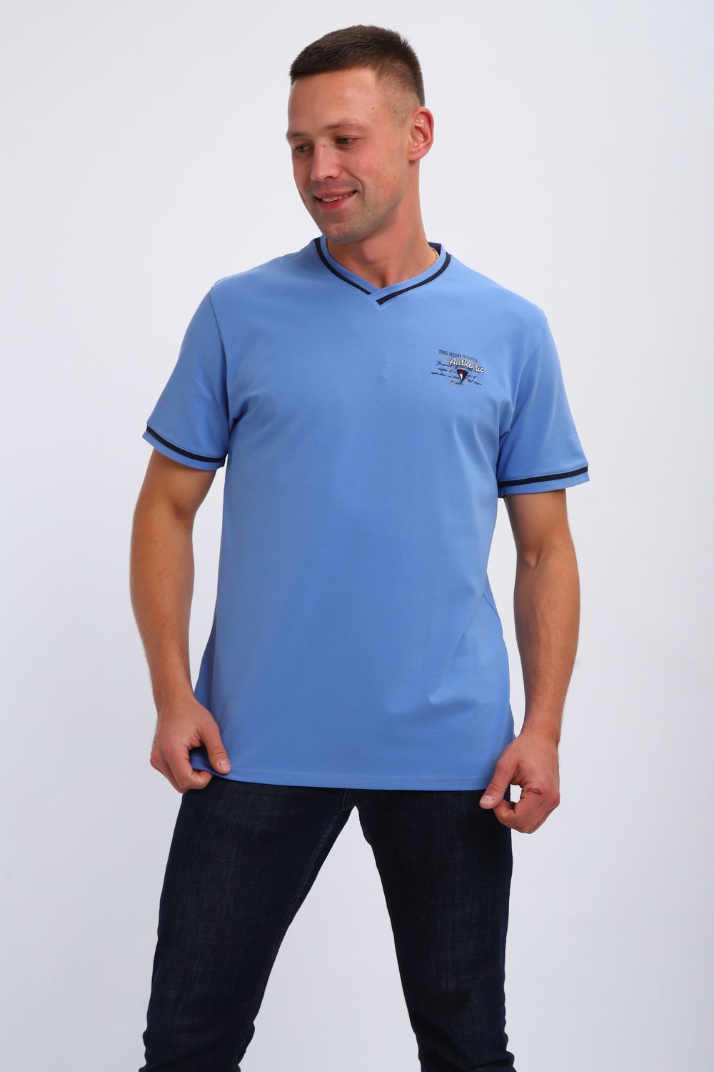 Футболка мужская 059 - голубой