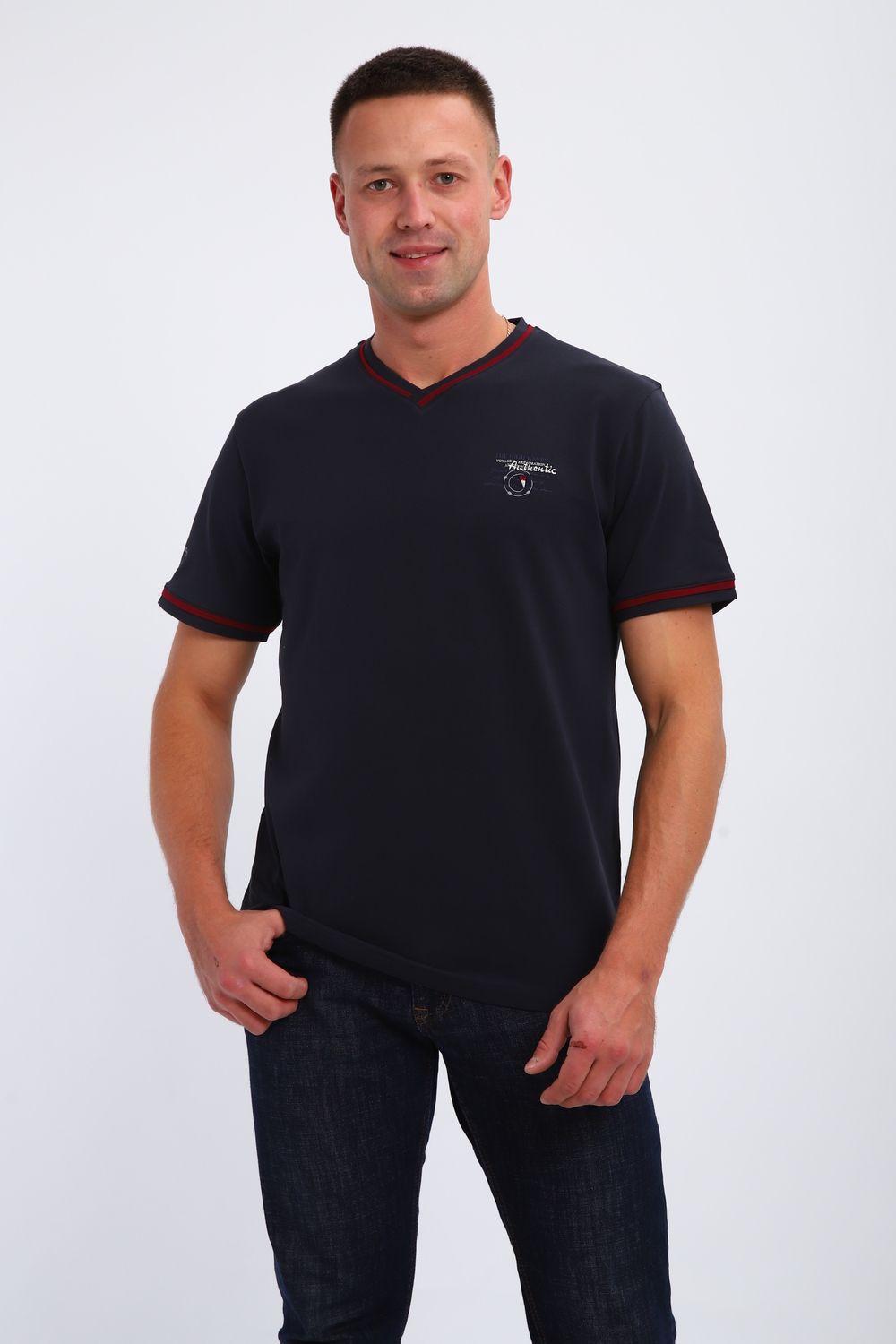 Футболка мужская 059 - темно-синий