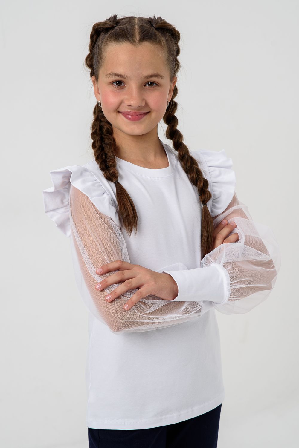 Блузка Яра с длинным рукавом - белый