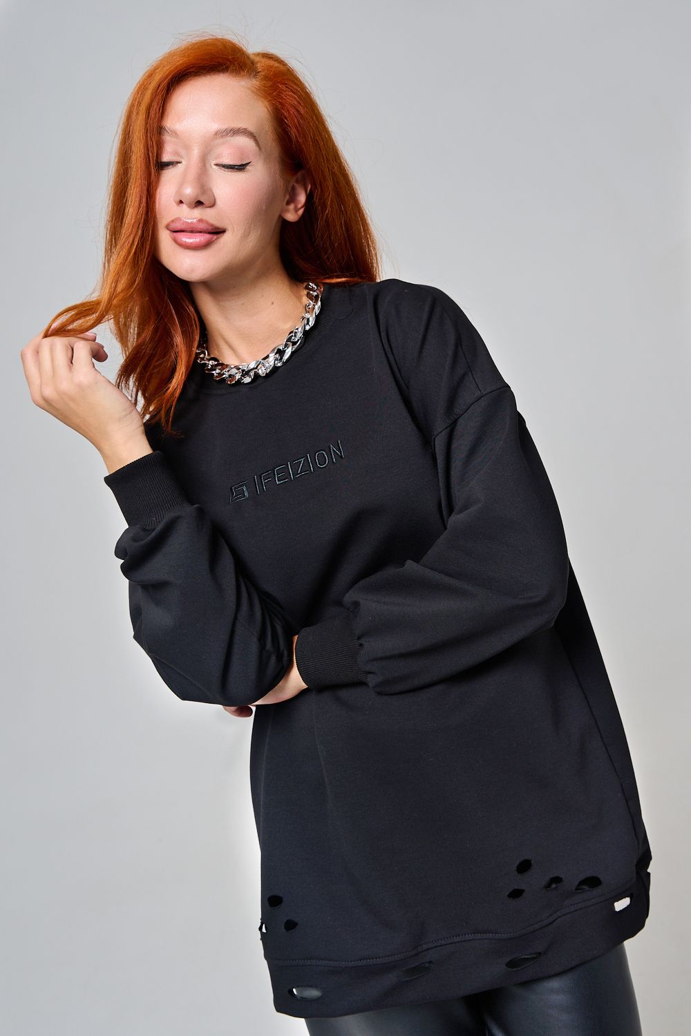 67188 толстовка женская - черный