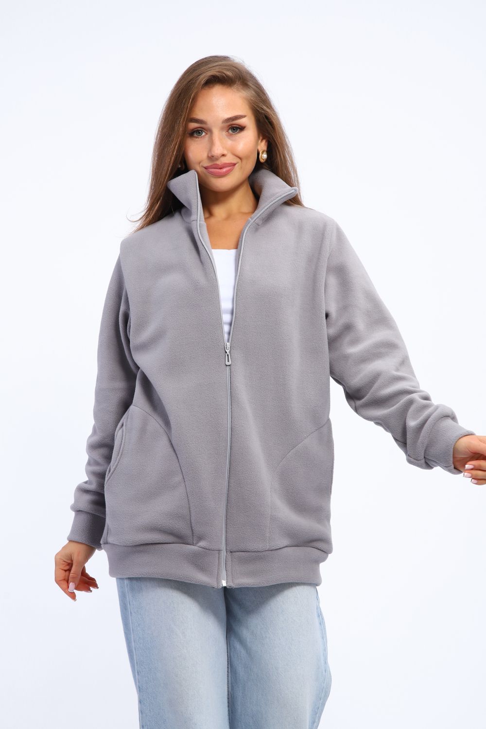 Толстовка флисовая 002 - серый