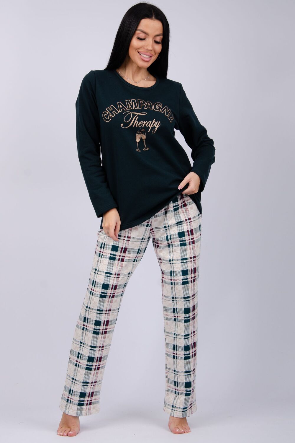 Пижама Шампань - зеленый, беж