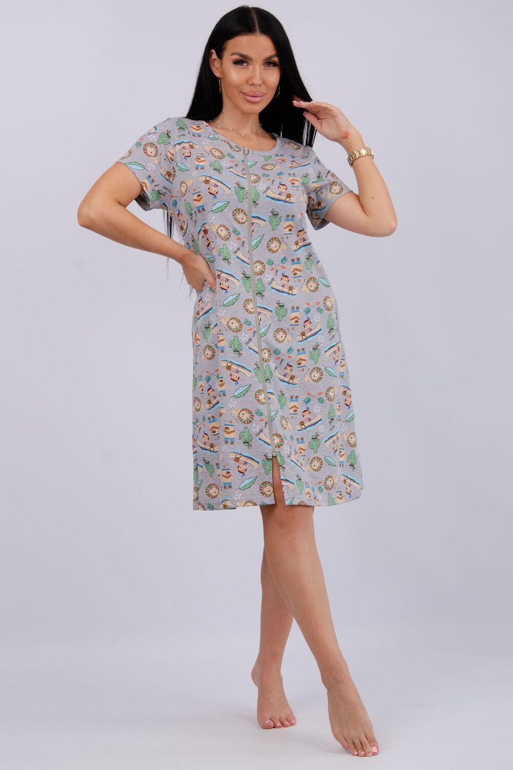 Халат Красотка - серый