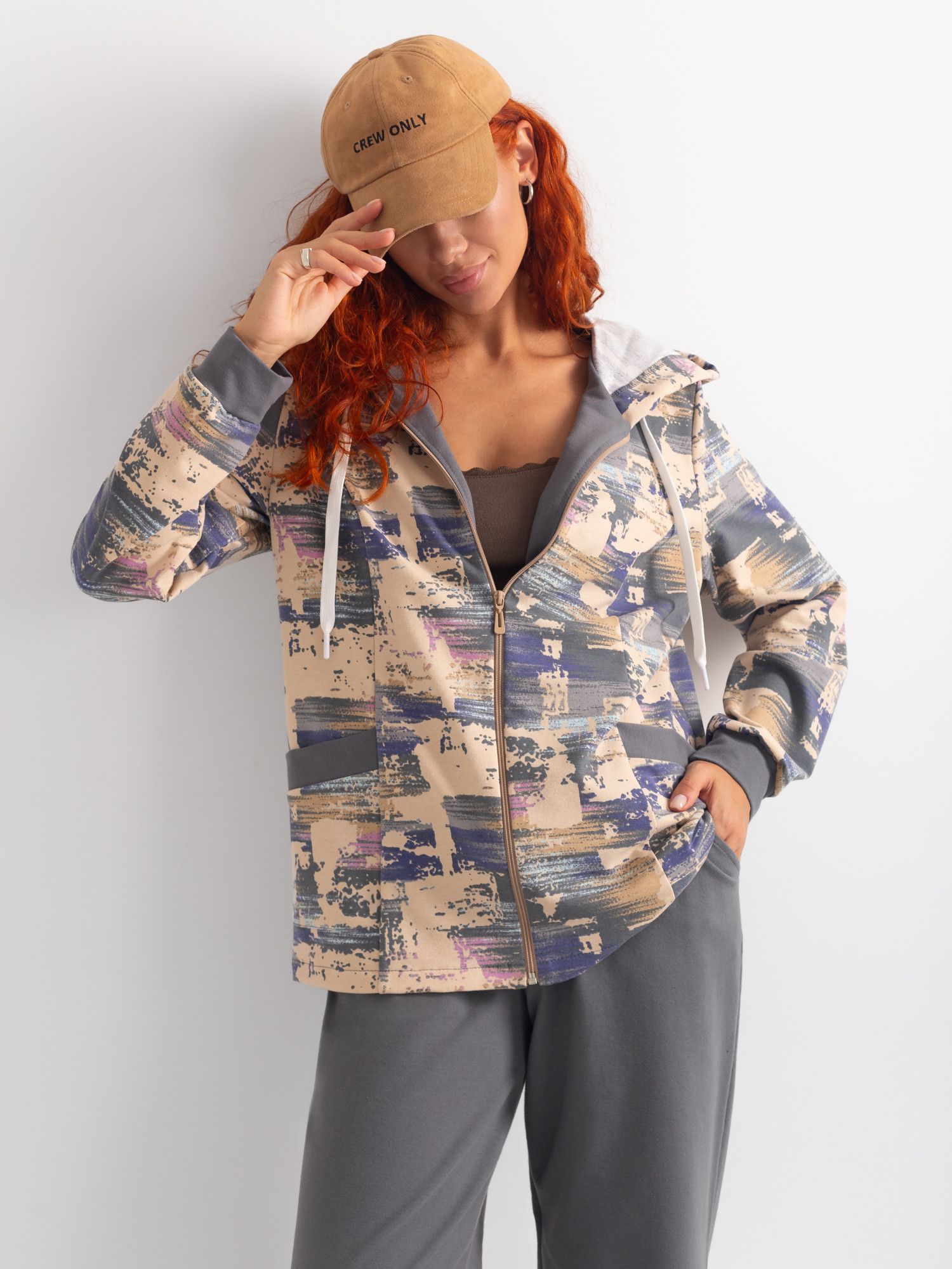 Костюм женский футер с лайкрой "ДОРИС" СЕРЫЙ