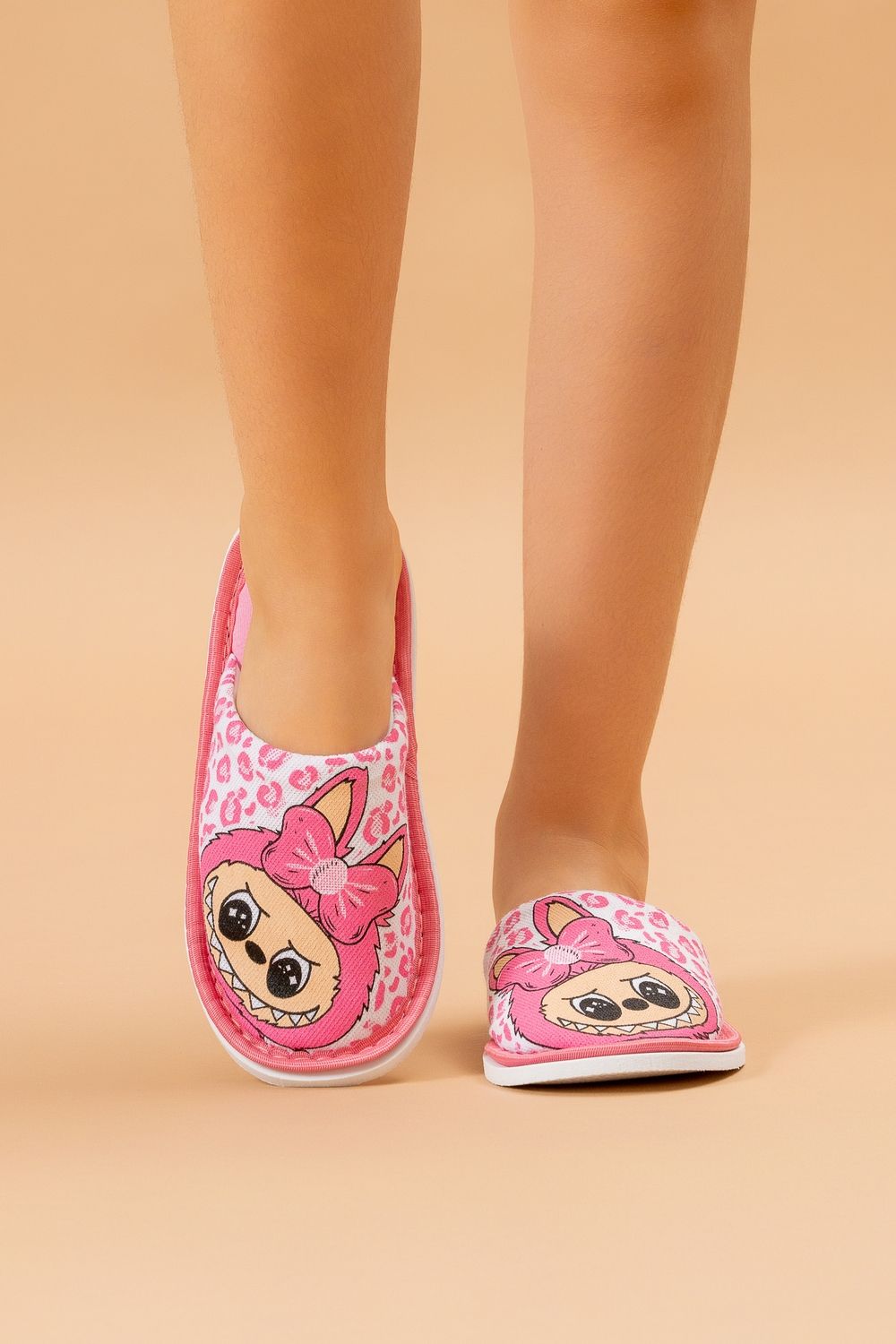 Детские тапочки ДМ(д-пч) - розовый+лабубу