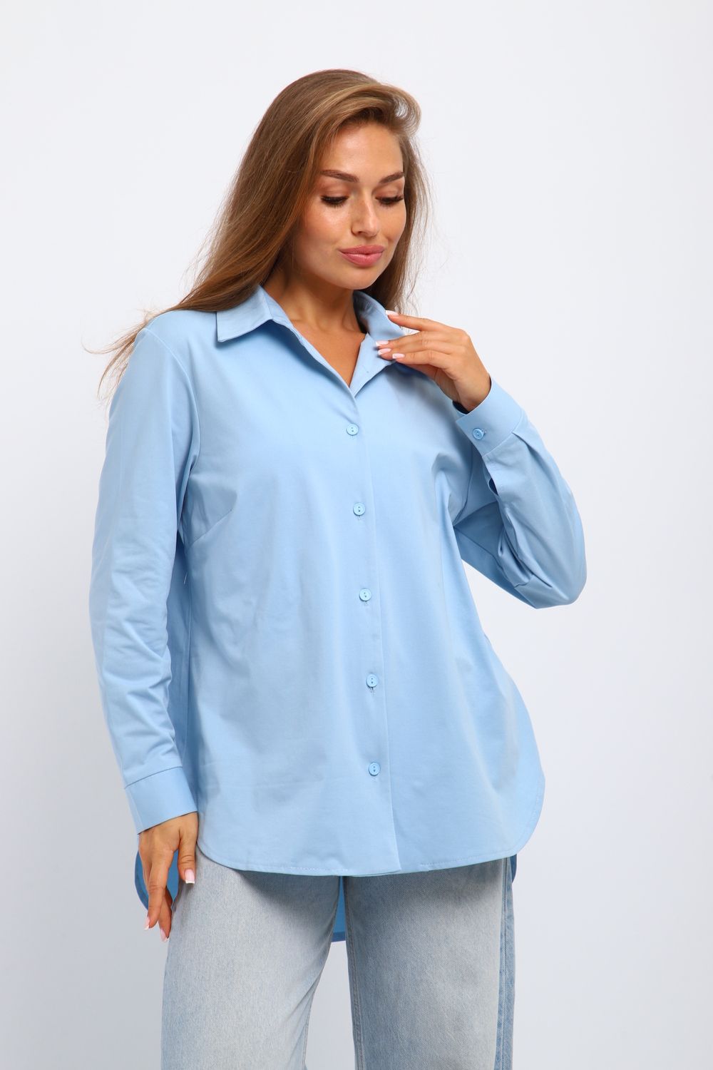 Женская рубашка 31985 - голубой