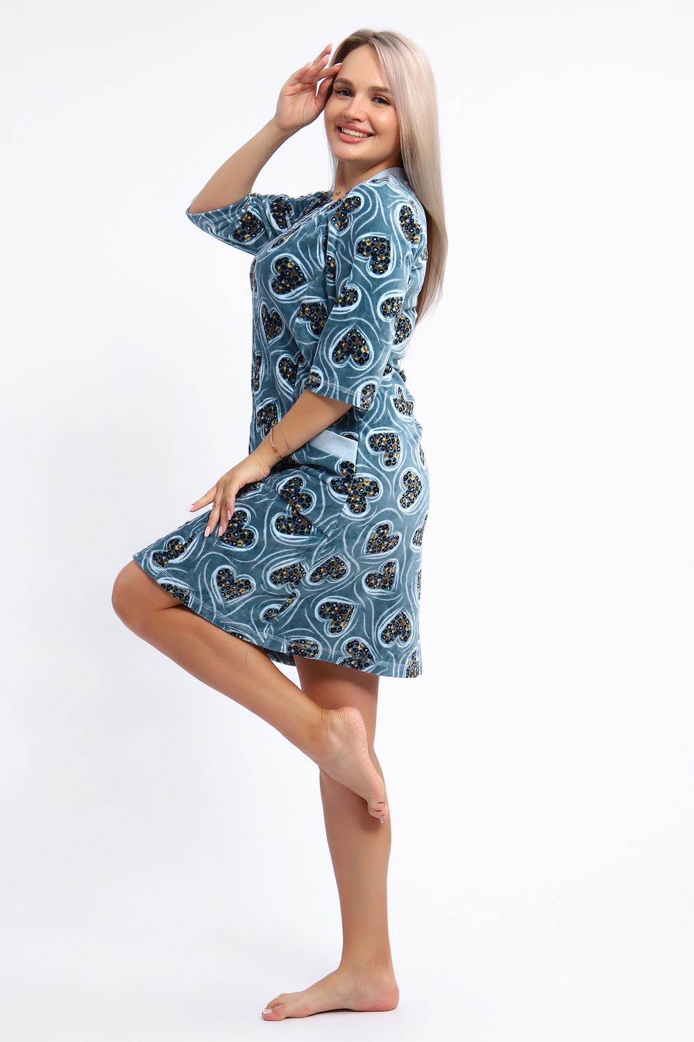 Халат 12 - серо-голубой