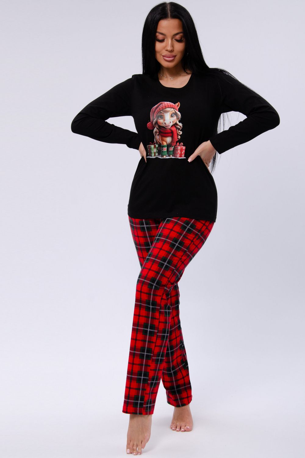 Пижама Рада - черный-красный