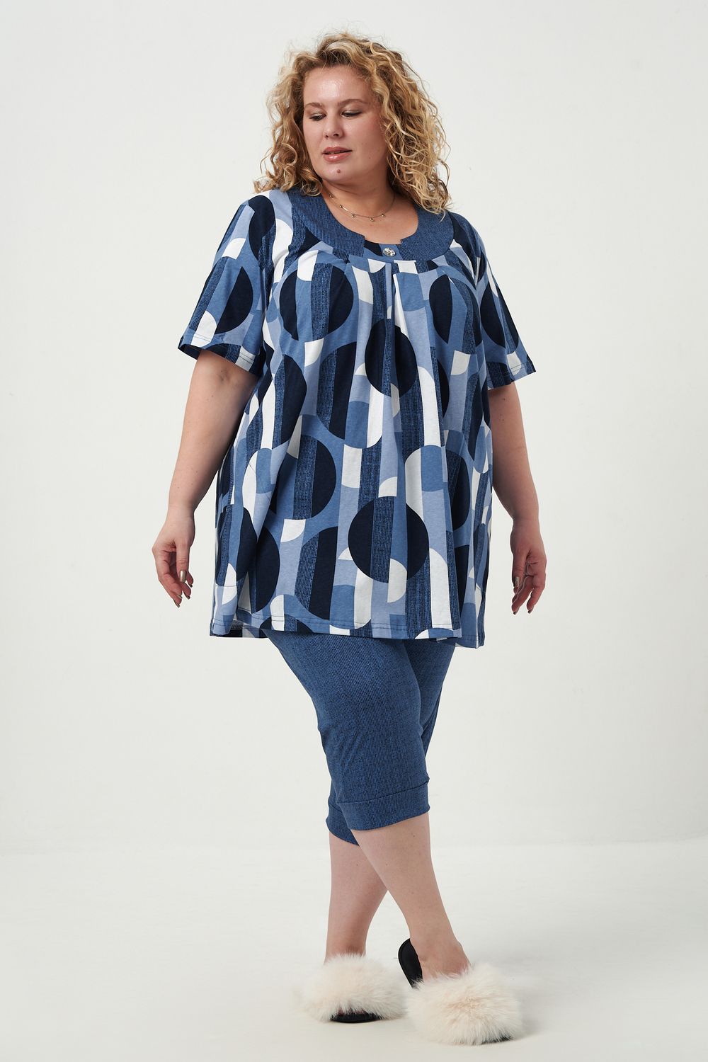 Комплект женский с бриджами 83607 - синий