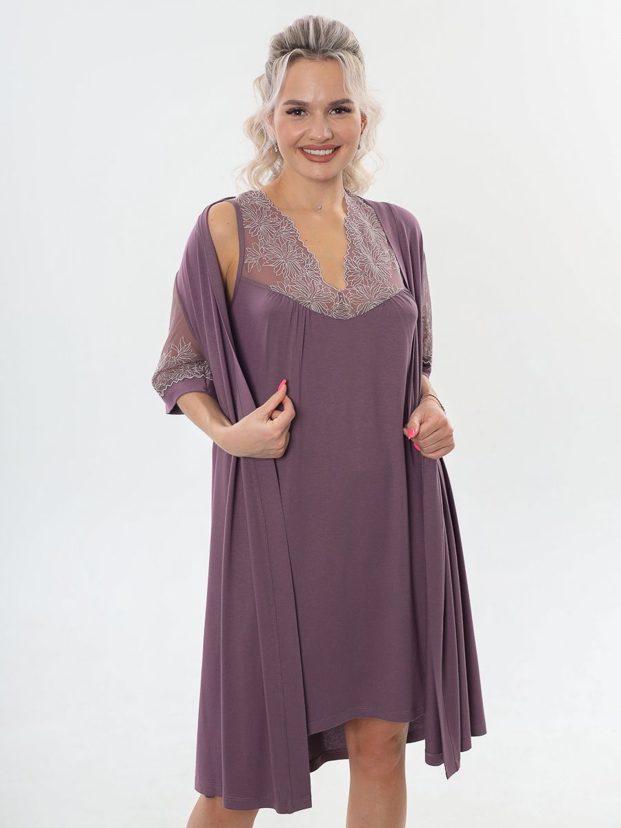 Каролина женский пеньюар - сиреневый