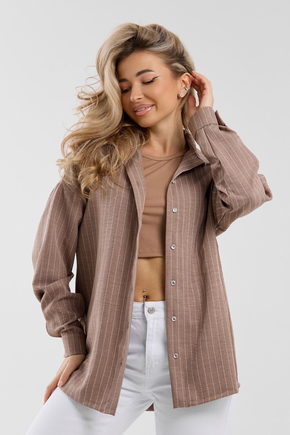 Рубашка 36987 - коричневый