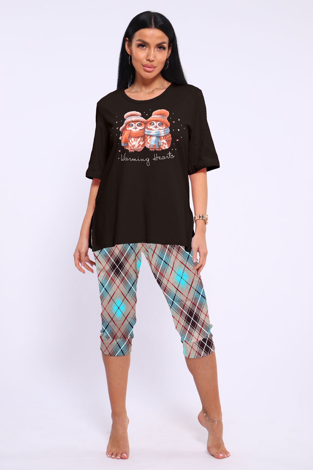 Пижама ТК 386 - темно-коричневый