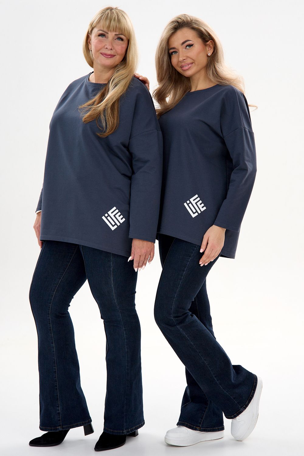 Кофта футер life дл-р - графит