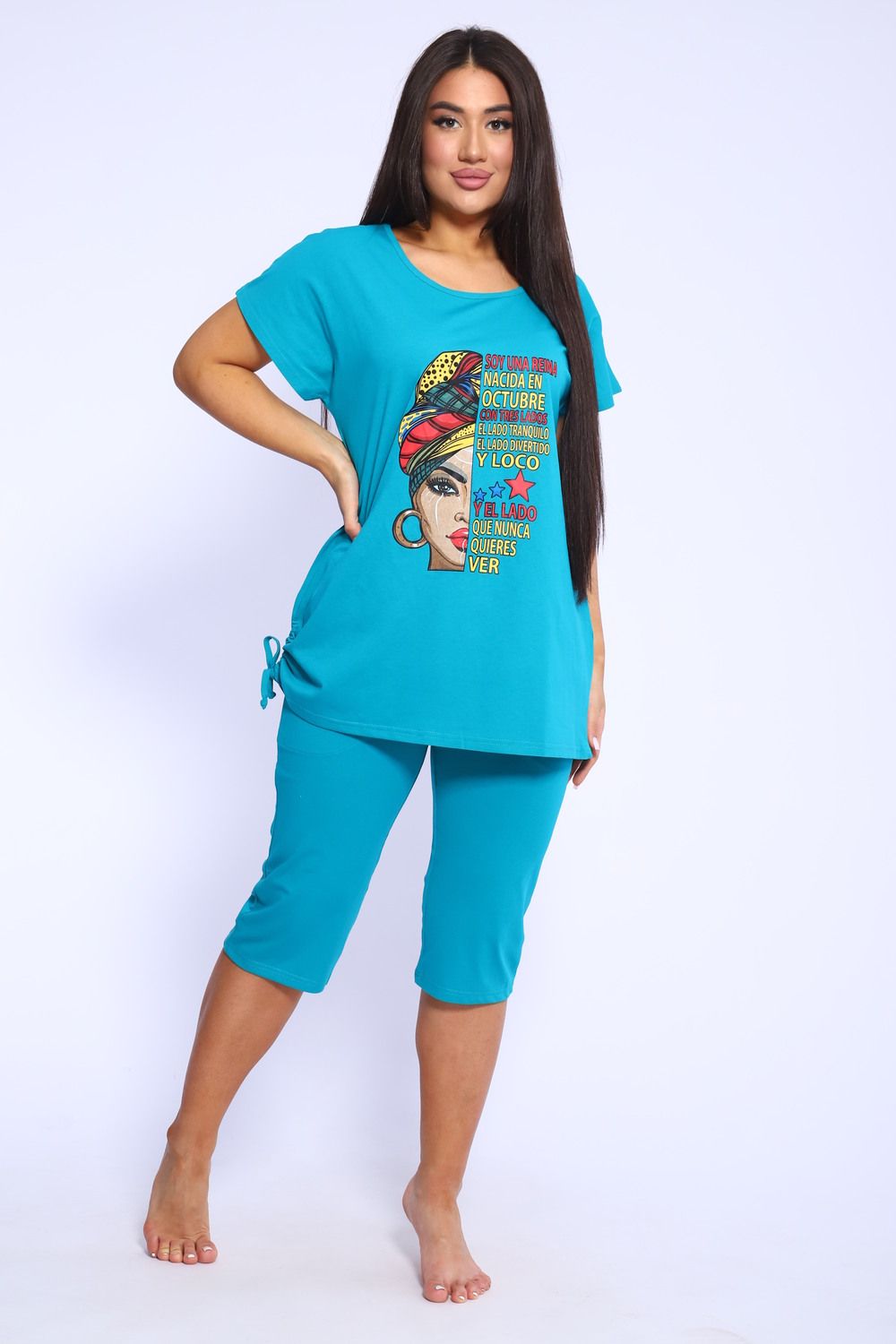 Костюм женский 46655 - изумрудный