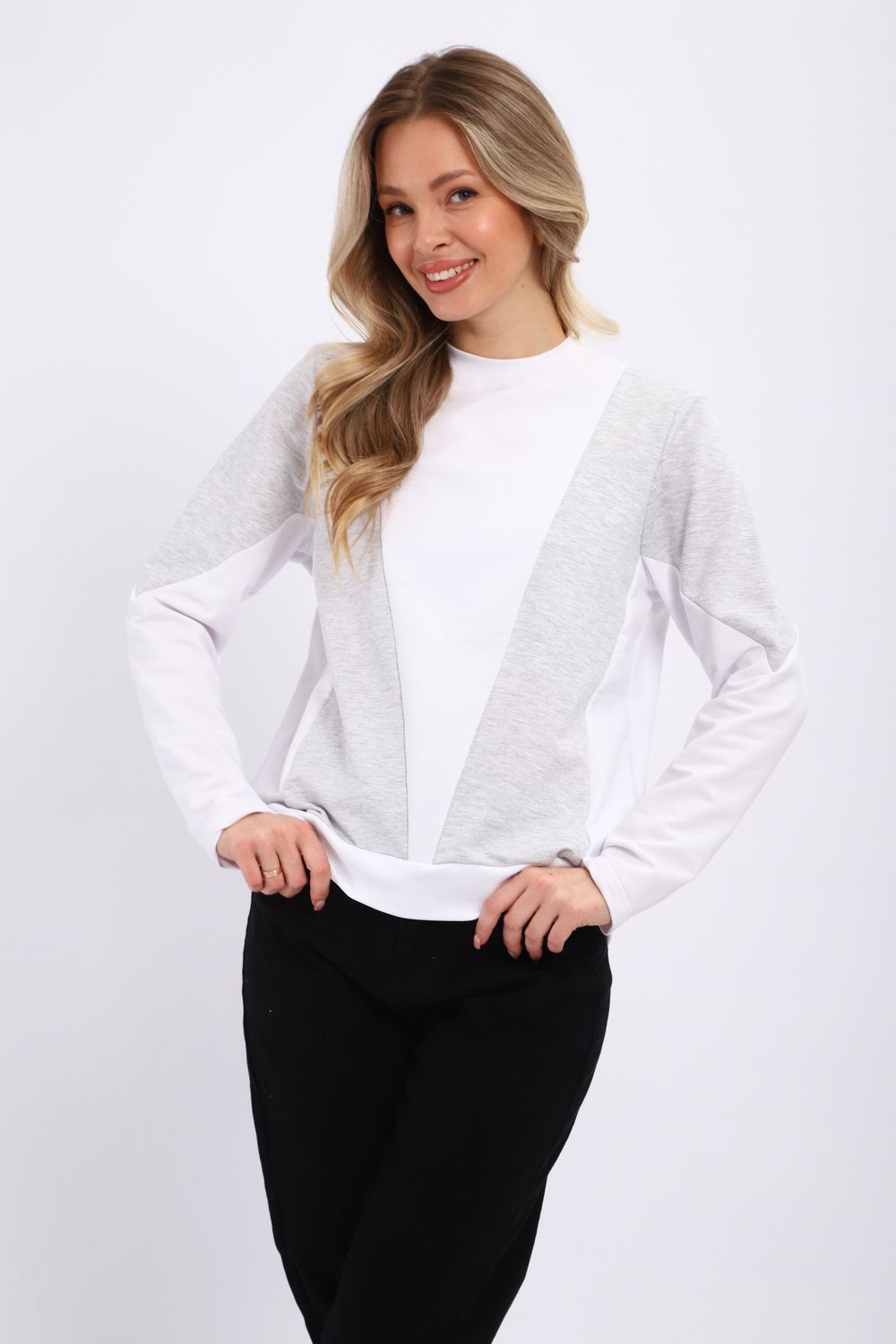 Свитшот повседневный Jjovi - белый-серый