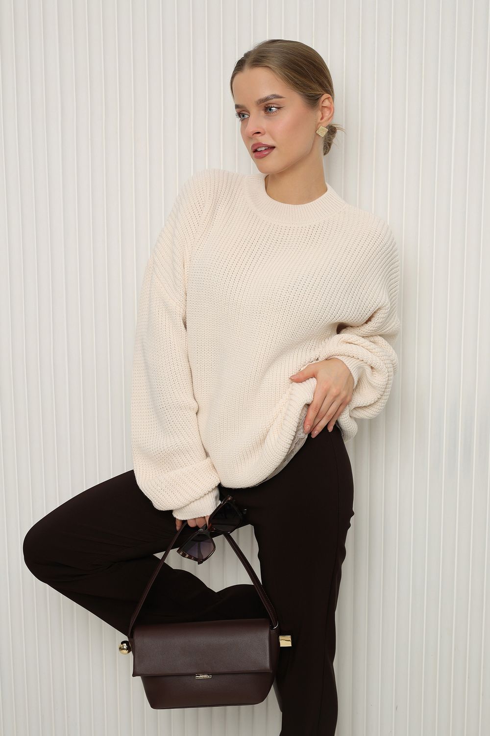 84505 Джемпер женский - молочный