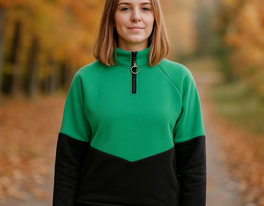 Джемпер на молнии арт. 2002 - зеленый