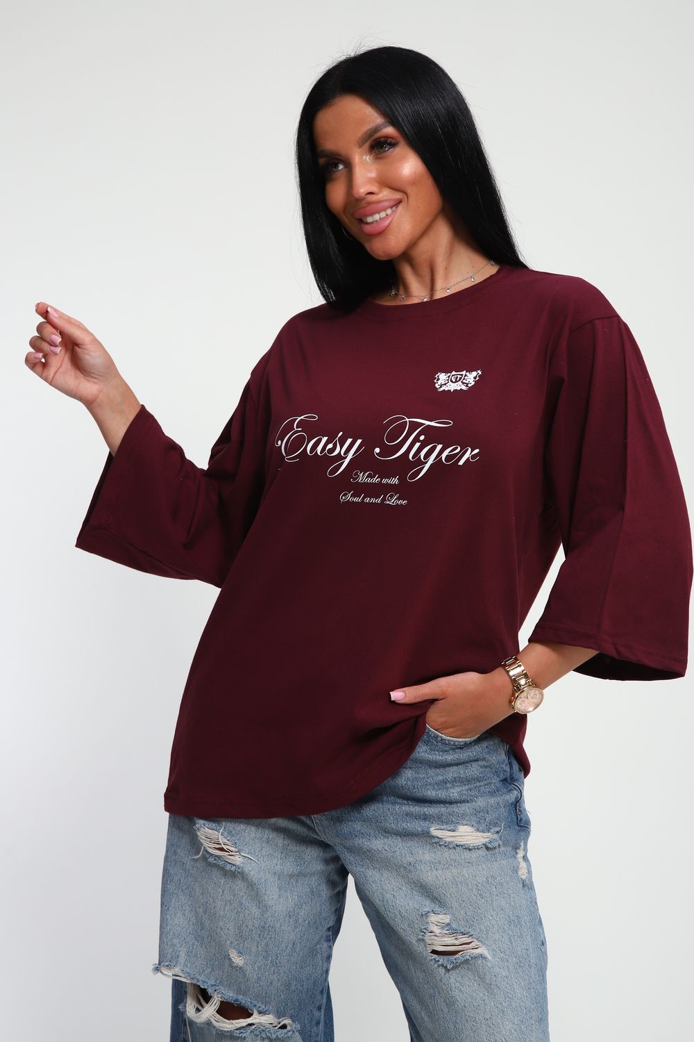 Футболка женская арт. 657 - бордовый