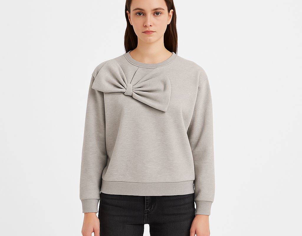 Лонгслив с бантиком Арт. 2005 - серый