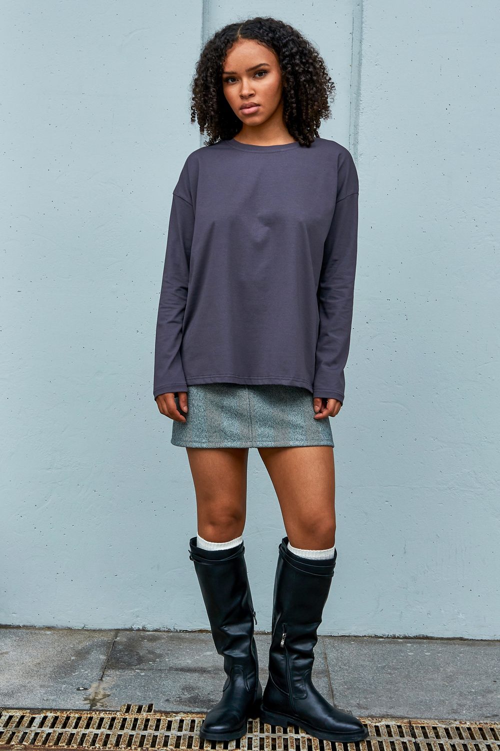 Лонгслив Лонг-оверсайз - графит