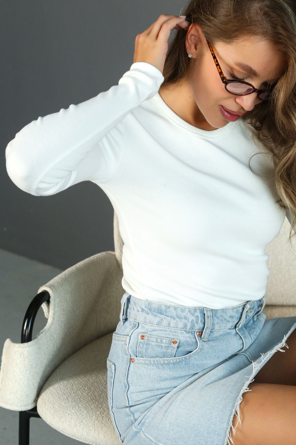 Лонгслив женский лапша ЛГ-02 - экрю