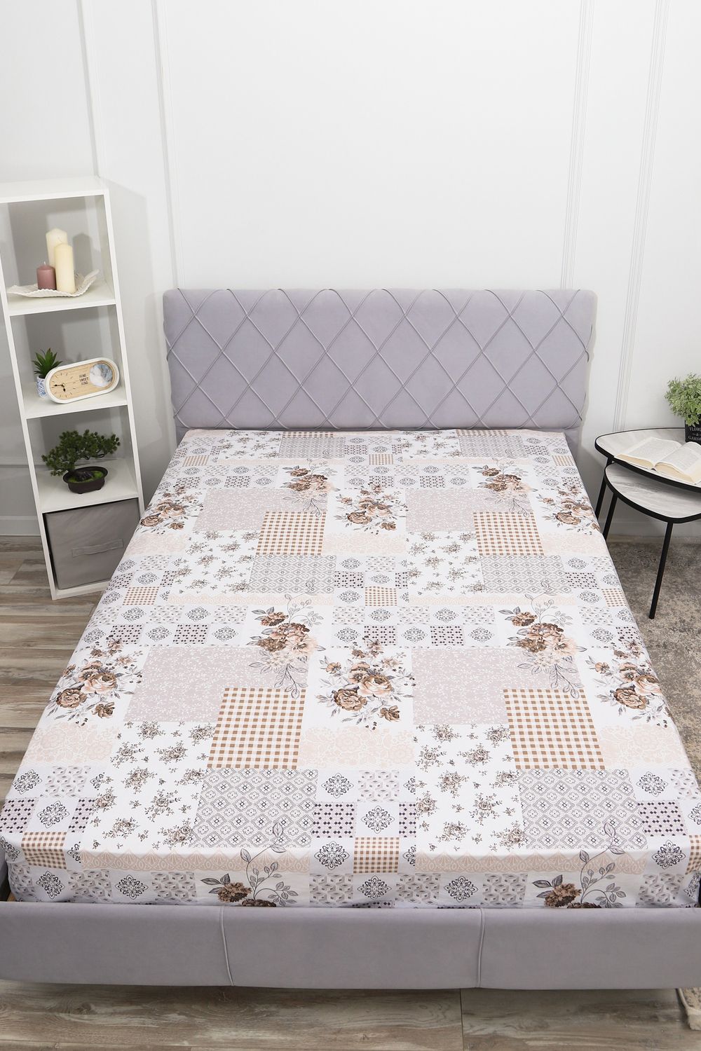 Простыня перкаль Коллаж - белый